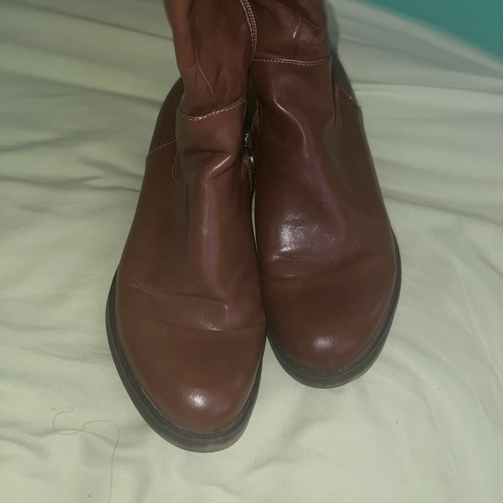 Etienne Aigner brown leather tall riding boots - Picture 14 of 16